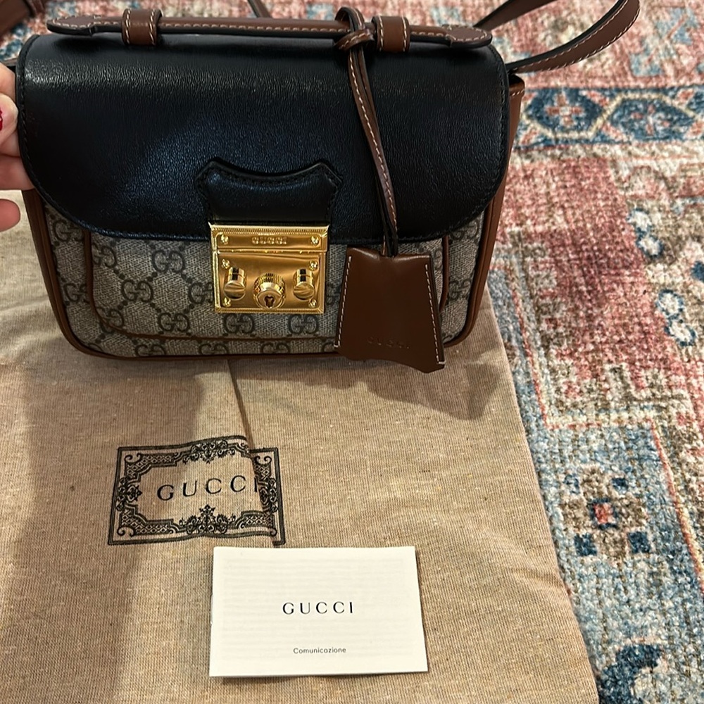 Pre owned Gucci GG padlock crossbody bag